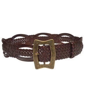 Hand Braided Belt with Statement Antique Brass Buckle
